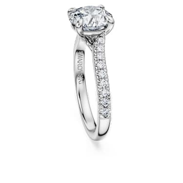 Anillo solitario Eternity Diamantes creados en laboratorio peso total de 2 25 quilate Talla redonda Oro blanco de 14 quilates